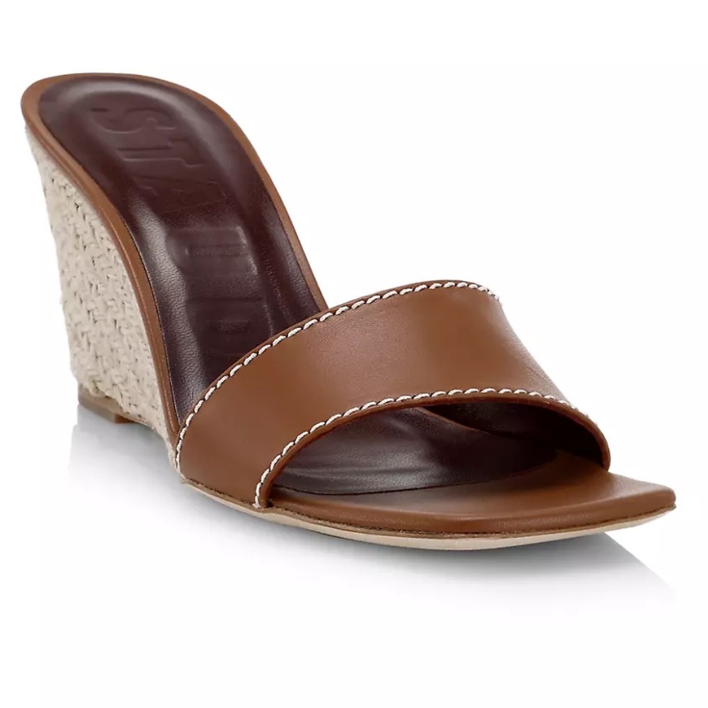 STAUD BILLIE ESPADRILLE WEDGE SANDAL NATURAL TAN US 5